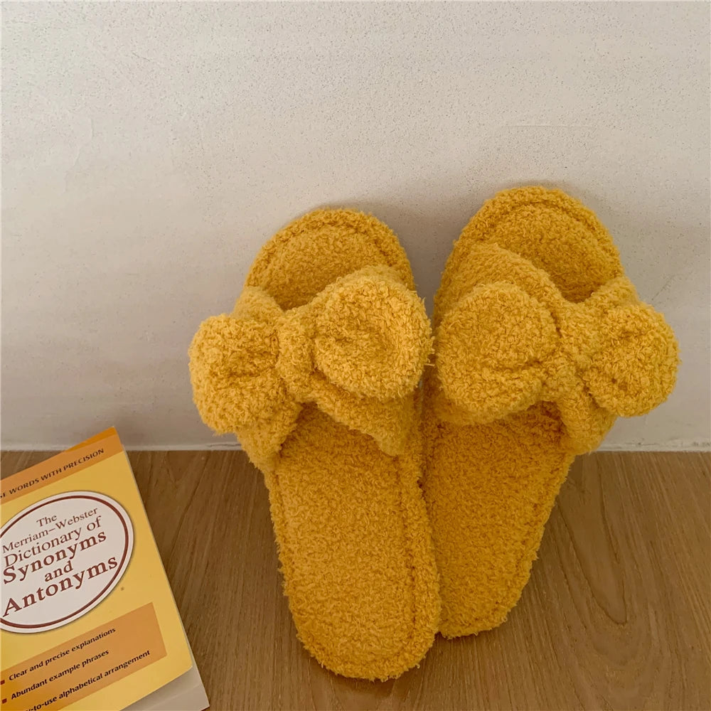 Anti-Slip Cotton Slippers Women'S Spring Autumn Winter Plu Cute Home Indoor Oes Thin Striped Korean Sle Youth Footwear