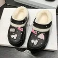 Winter Women'S Clogs Mules Warm Slippers Garden Shoes EVA Cute Cotton inside Shoes