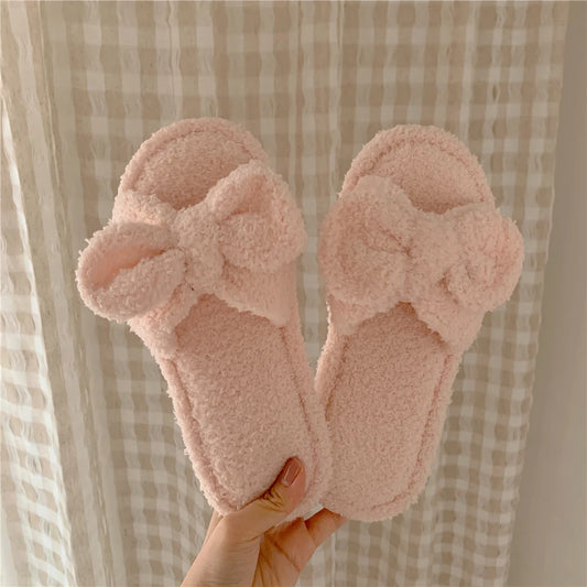 Anti-Slip Cotton Slippers Women'S Spring Autumn Winter Plu Cute Home Indoor Oes Thin Striped Korean Sle Youth Footwear